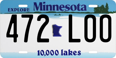 MN license plate 472LOO