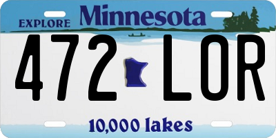 MN license plate 472LOR