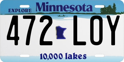 MN license plate 472LOY