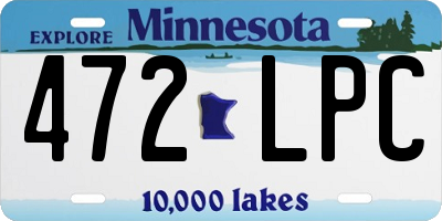 MN license plate 472LPC
