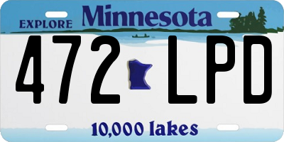 MN license plate 472LPD