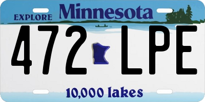 MN license plate 472LPE