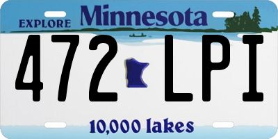 MN license plate 472LPI