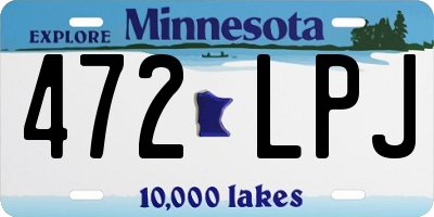 MN license plate 472LPJ