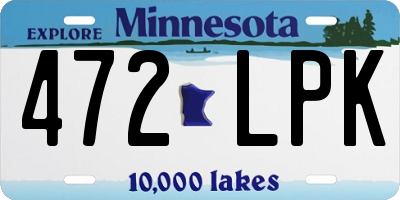 MN license plate 472LPK