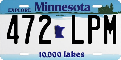 MN license plate 472LPM