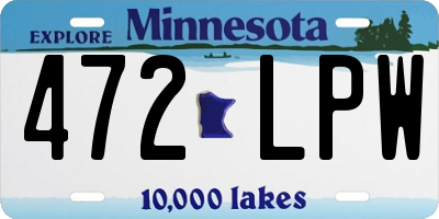 MN license plate 472LPW