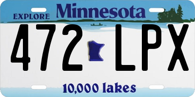 MN license plate 472LPX
