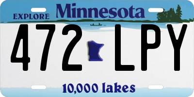 MN license plate 472LPY