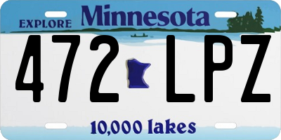 MN license plate 472LPZ