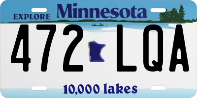MN license plate 472LQA