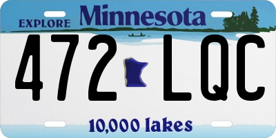 MN license plate 472LQC