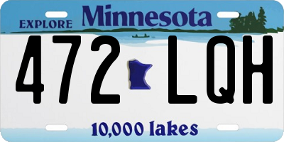 MN license plate 472LQH