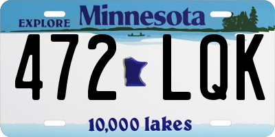 MN license plate 472LQK