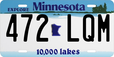 MN license plate 472LQM