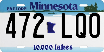 MN license plate 472LQO