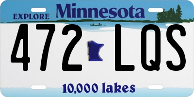 MN license plate 472LQS