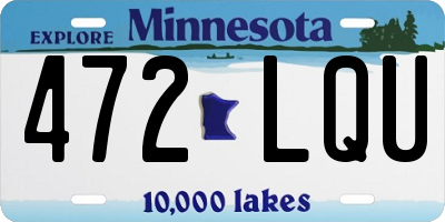 MN license plate 472LQU