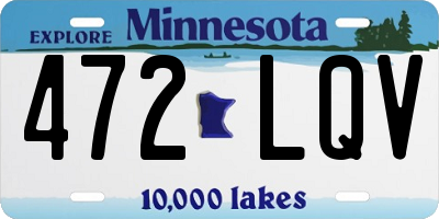 MN license plate 472LQV
