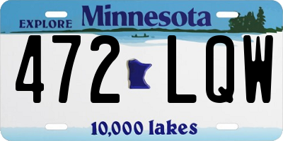 MN license plate 472LQW