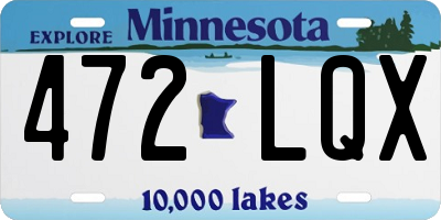 MN license plate 472LQX