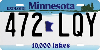 MN license plate 472LQY