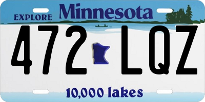MN license plate 472LQZ