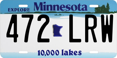 MN license plate 472LRW