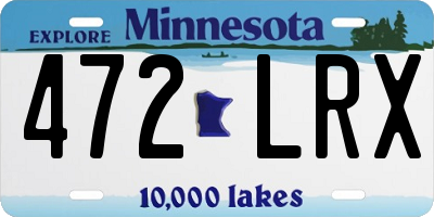 MN license plate 472LRX