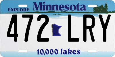 MN license plate 472LRY