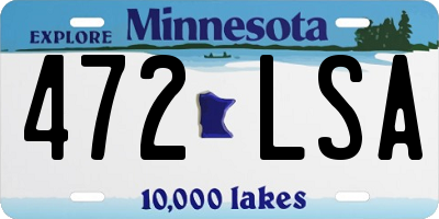 MN license plate 472LSA