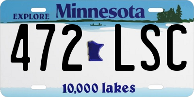 MN license plate 472LSC