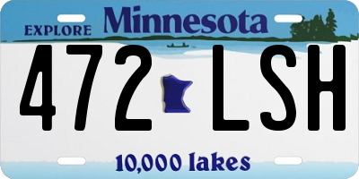 MN license plate 472LSH