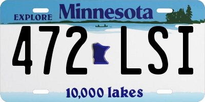 MN license plate 472LSI