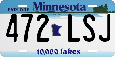 MN license plate 472LSJ