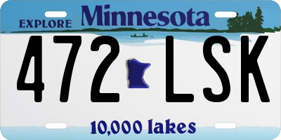 MN license plate 472LSK