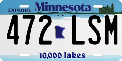 MN license plate 472LSM