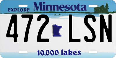 MN license plate 472LSN