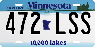 MN license plate 472LSS