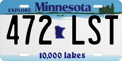 MN license plate 472LST