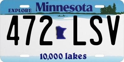 MN license plate 472LSV