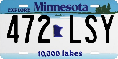MN license plate 472LSY