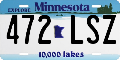 MN license plate 472LSZ