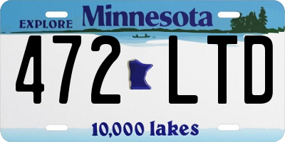 MN license plate 472LTD