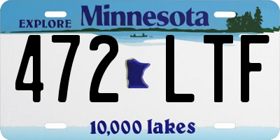 MN license plate 472LTF