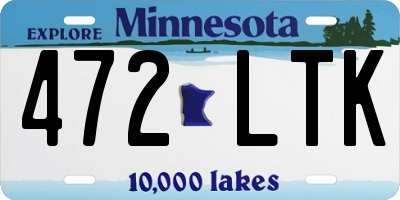 MN license plate 472LTK