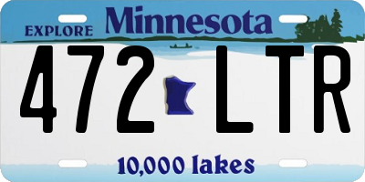 MN license plate 472LTR