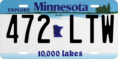 MN license plate 472LTW