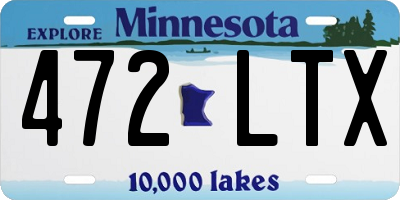 MN license plate 472LTX