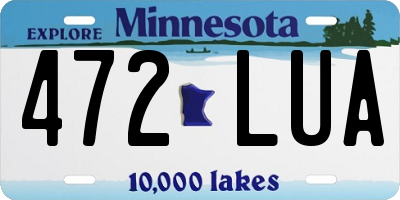 MN license plate 472LUA
